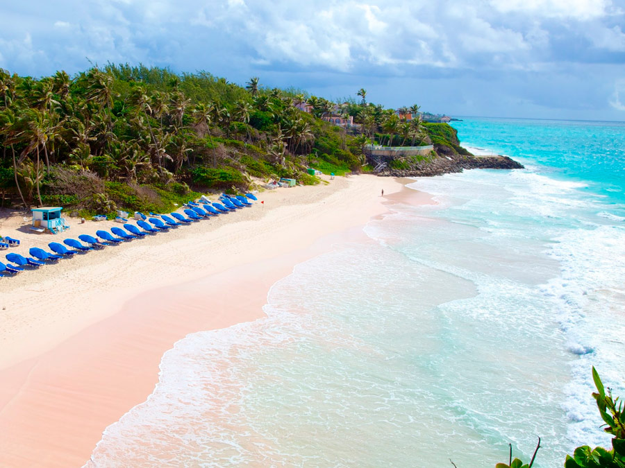 Crane Beach Barbados pink sand and turquoise Caribbean water